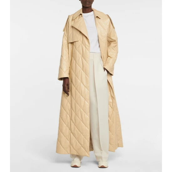 The Row Agathon Quilted Leather Trench Coat - Image 6