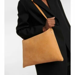 The Row Morgan Large Leather Shoulder Bag