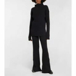 The Row Awais Ribbed-knit Mockneck Cashmere Top