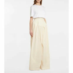 The Row Trude Cotton High-rise Wide-leg Pants
