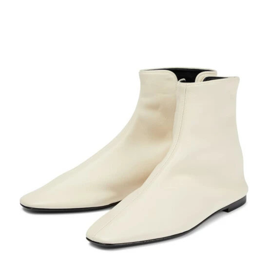 The Row Ava Leather Ankle Boots - Image 4