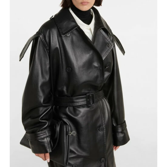 The Row Benzy Leather Trench Coat - Image 5