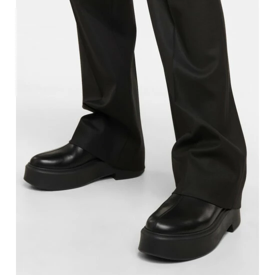 The Row Robin Leather Flatform Ankle Boots - Image 3