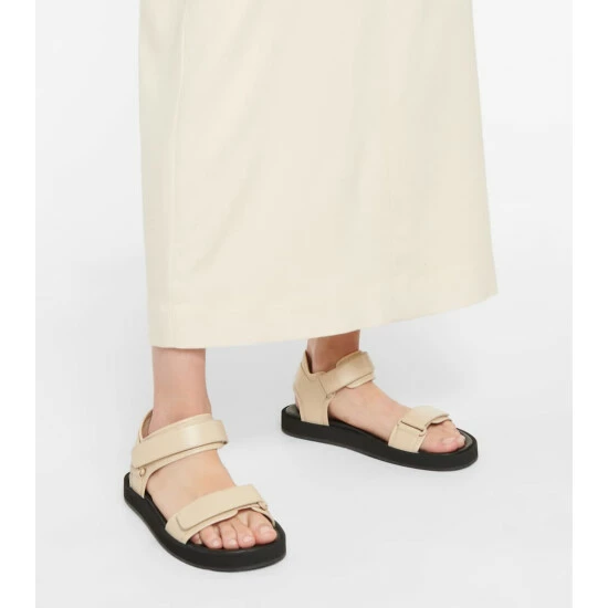 The Row Hook-and-Loop II Leather Sandals - Image 3