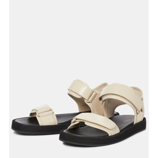 The Row Hook-and-Loop II Leather Sandals - Image 4