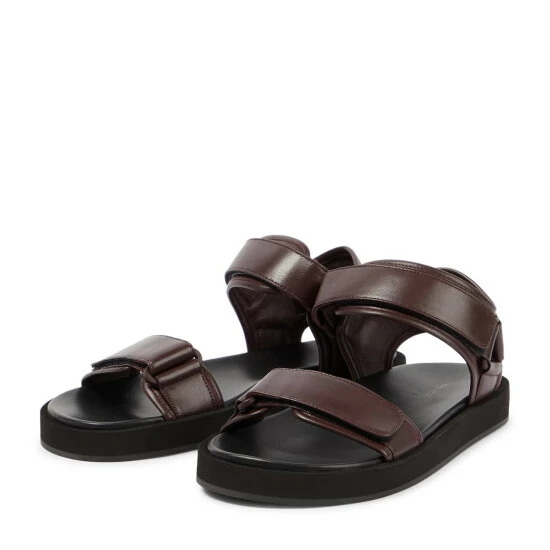 The Row Hook-and-Loop II Leather Sandals - Image 4