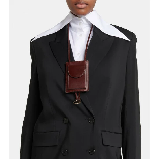 The Row Annette Leather Coin Purse On A Strap