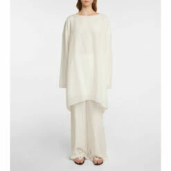 The Row Andres Cotton And Silk Wide-leg Pants