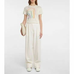 The Row Rainbow Cotton Cropped T-shirt