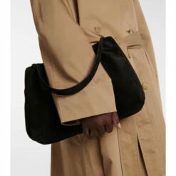 The Row Bourse Small Suede Shoulder Bag