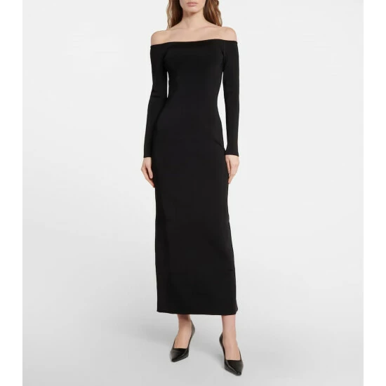The Row Teresina Off-the-shoulder Jersey Midi Dress