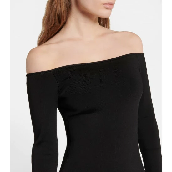The Row Teresina Off-the-shoulder Jersey Midi Dress - Image 3