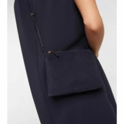 The Row Nu Mini Twin Suede Crossbody Bag