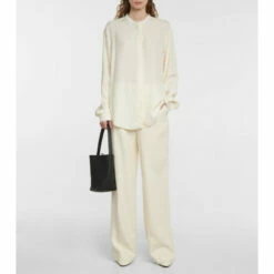 The Row Moby Silk Mid-rise Wide-leg Pants