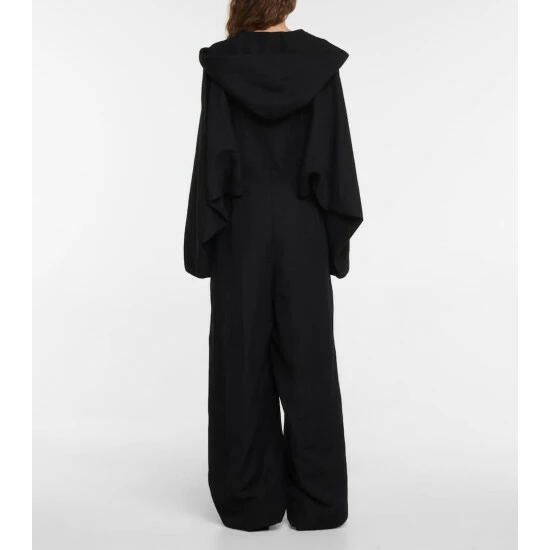 The Row Simona Silk And Linen Hooded Jumpsuit - Image 2