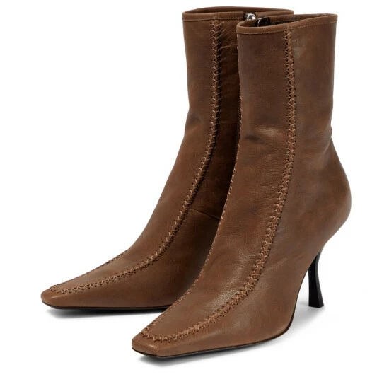 The Row Romy Leather Ankle Boots - Image 4
