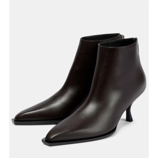 The Row Coco Leather Ankle Boots - Image 4