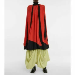 The Row Olwen Draped Silk Midi Skirt