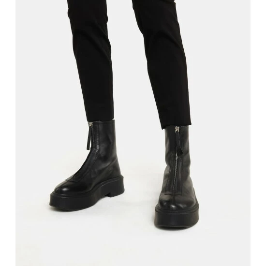 The Row Zipped 1 Leather Ankle Boots - Image 3