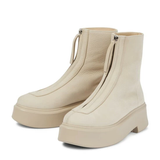 The Row Zipped 1 Leather Ankle Boots - Image 4