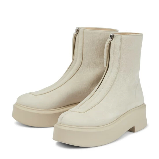 The Row Zipped 1 Leather Ankle Boots - Image 4