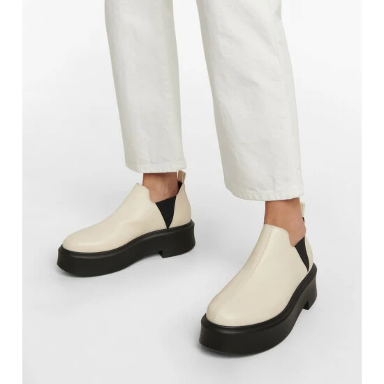 The Row Robin Leather Platform Ankle Boots - Image 3