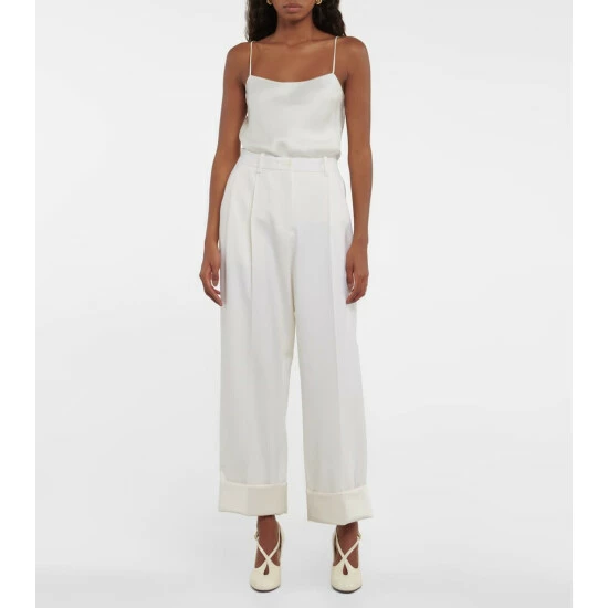 The Row Pleated Wide-leg Wool Pants