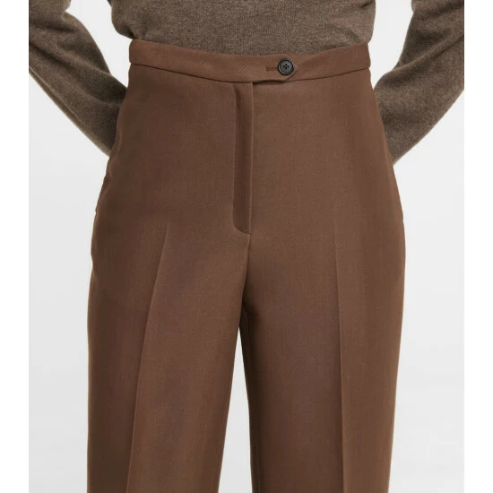 The Row Elia Wool And Silk Wide-leg Pants - Image 3